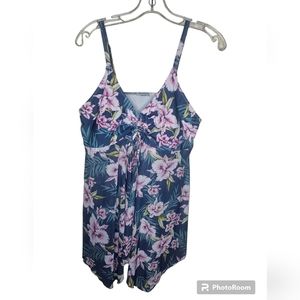 Finwanlo women's green floral handkerchief hemm spaghetti strap size XL